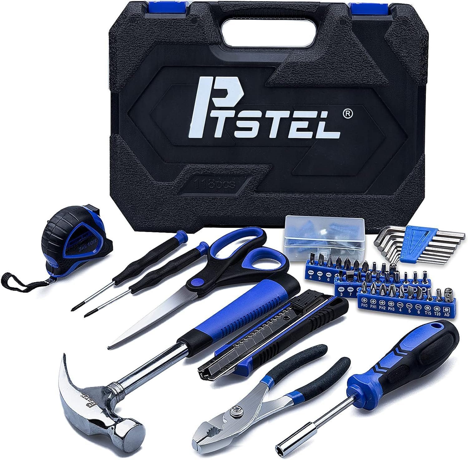 118pcs Tool Set for Home,PTSTEL Household Tool Kit Basic Tools Set for Men Beginners General Repair Tool Set with Blue Tool Box Storage for Home/DIY 118pcs Tool Set for Home,PTSTEL Household Tool Kit Basic Tools Set for Men Beginners General Repair Tool Set with Blue Tool Box Storage for Home/DIY