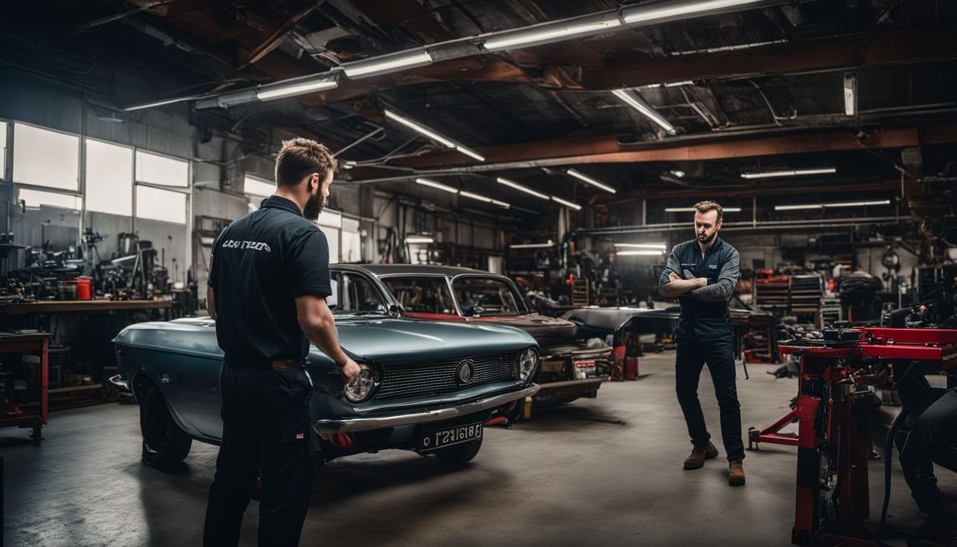 A mechanic working in a workshop surrounded by Teng Tools.