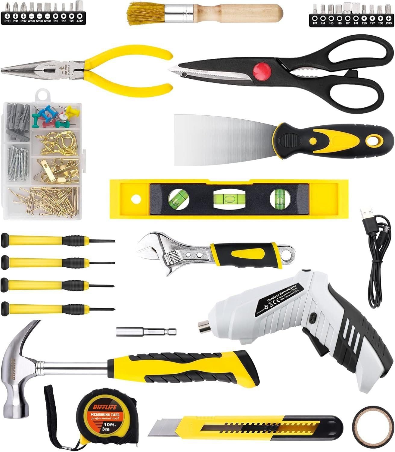 40-Piece Tool Set - General Household Hand Tool Kit with Plastic Toolbox Storage Case…