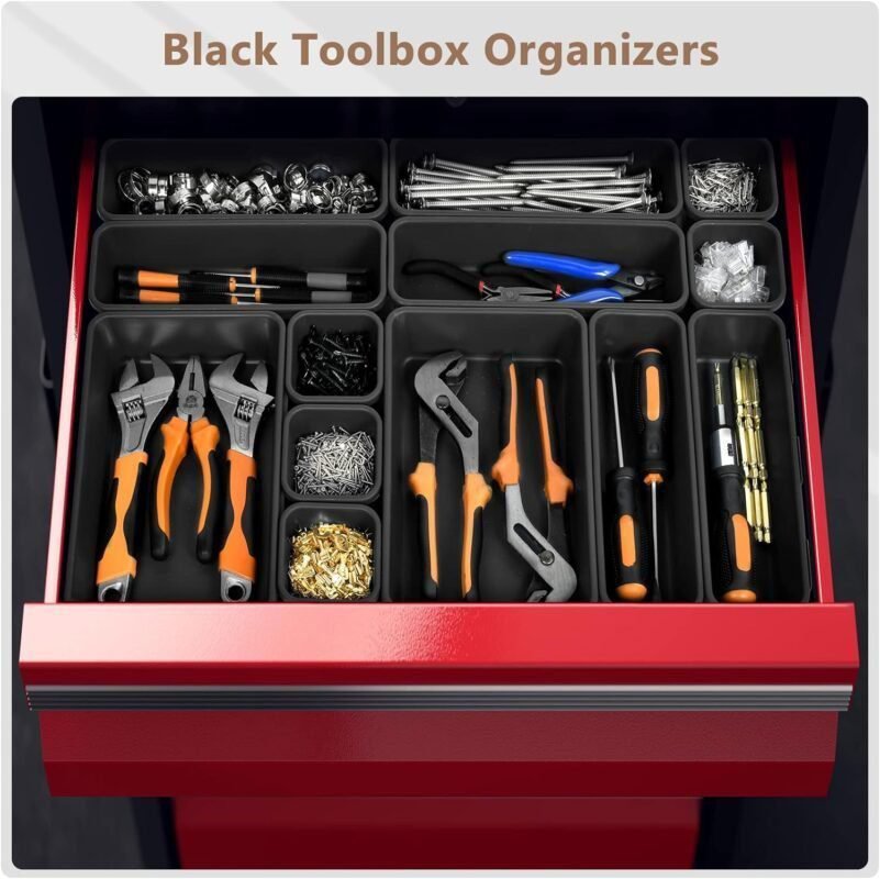 A-LUGEI【𝟰𝟮𝗣𝗖𝗦】【Black】 Tool Box Organizer Tray Divider Set, Desk Drawer Organizer, Garage Organization and Storage Toolbox Accessories for Rolling Tool Chest Cart Cabinet Work Bench Small Parts A-LUGEI【𝟰𝟮𝗣𝗖𝗦】【Black】 Tool Box Organizer Tray Divider Set, Desk Drawer Organizer, Garage Organization and Storage Toolbox Accessories for Rolling Tool Chest Cart Cabinet Work Bench Small Parts