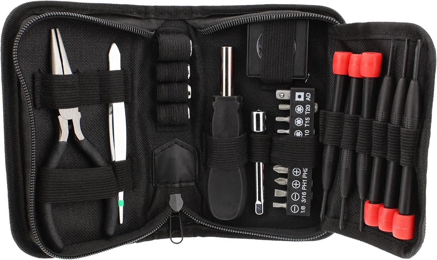 ABN 25-Piece Tri-Fold Mini Tool Set for Dorm, Travel, Office, Home Tool Kit with Case - Basic Tool Set for Home Repairs ABN 25-Piece Tri-Fold Mini Tool Set for Dorm, Travel, Office, Home Tool Kit with Case - Basic Tool Set for Home Repairs