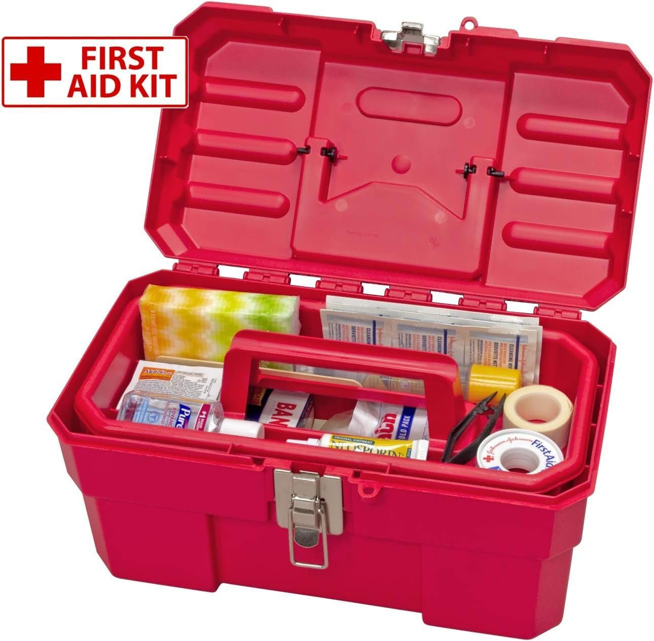 Akro-Mils 09514 ProBox Plastic Toolbox with Removable Tray for Tools, Hobby or Craft Storage, 14-Inch x 8-Inch x 8-Inch, Red Akro-Mils 09514 ProBox Plastic Toolbox with Removable Tray for Tools, Hobby or Craft Storage, 14-Inch x 8-Inch x 8-Inch, Red