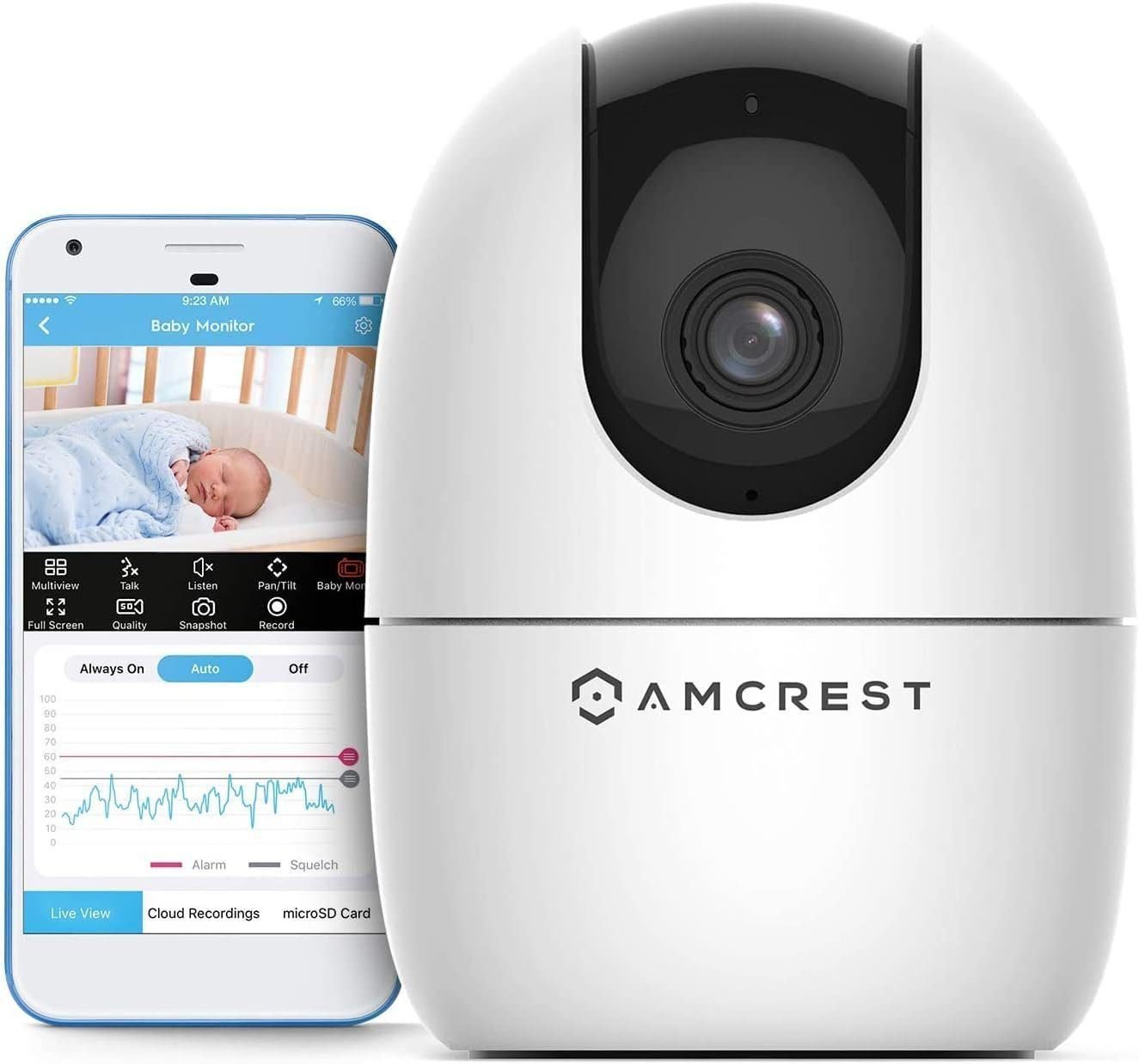 Amcrest 1080P WiFi Camera Indoor, Nanny Cam, Dog Camera, Sound  Baby Monitor, Human  Pet Detection, Motion-Tracking, 2.4Ghz Only, Pan/Tilt Wireless IP Camera, Night Vision, Smart Home ASH21-B