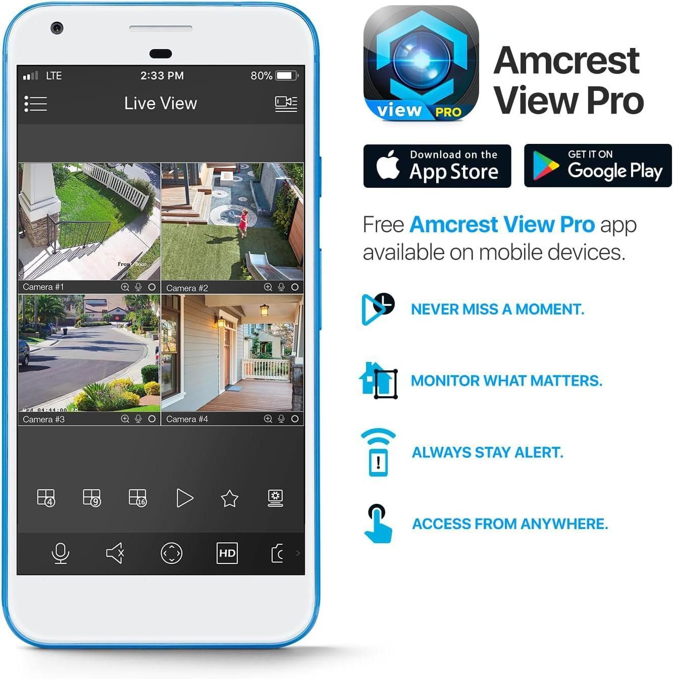 Amcrest UltraHD 5MP Outdoor POE Camera 2592 x 1944p Bullet IP Security Camera, Outdoor IP67 Waterproof, 103° Viewing Angle, 2.8mm Lens, 98.4ft Night Vision, 5-Megapixel, IP5M-B1186EW-28MM (White)