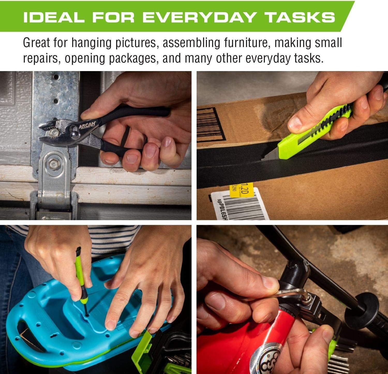 ARCAN TOOLS 39-Piece Home Hand Tool Kit for Household Repairs, Home, Office, Apartments, Dormitories with Storage Case (ATS39PC) ARCAN TOOLS 39-Piece Home Hand Tool Kit for Household Repairs, Home, Office, Apartments, Dormitories with Storage Case (ATS39PC)