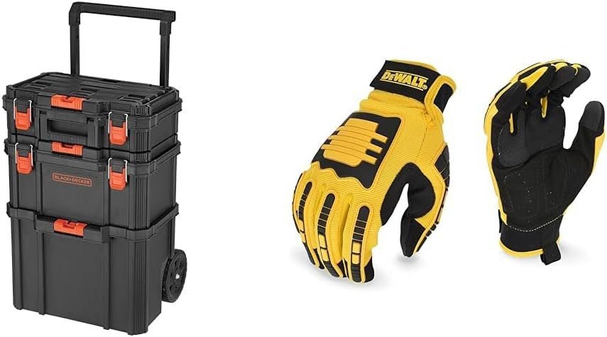 beyond by BLACK+DECKER BLACK+DECKER BDST60500APB Stackable Storage System - 3 Piece Set (Small, Deep Toolbox, and Rolling Tote)