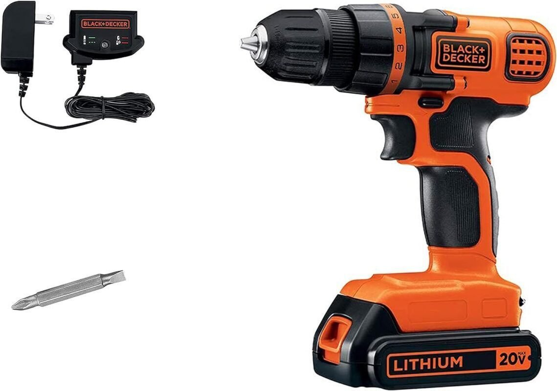 BLACK+DECKER 20V MAX Cordless Drill and Driver, 3/8 Inch, With LED Work Light, Battery and Charger Included (LDX120C) BLACK+DECKER 20V MAX Cordless Drill and Driver, 3/8 Inch, With LED Work Light, Battery and Charger Included (LDX120C)