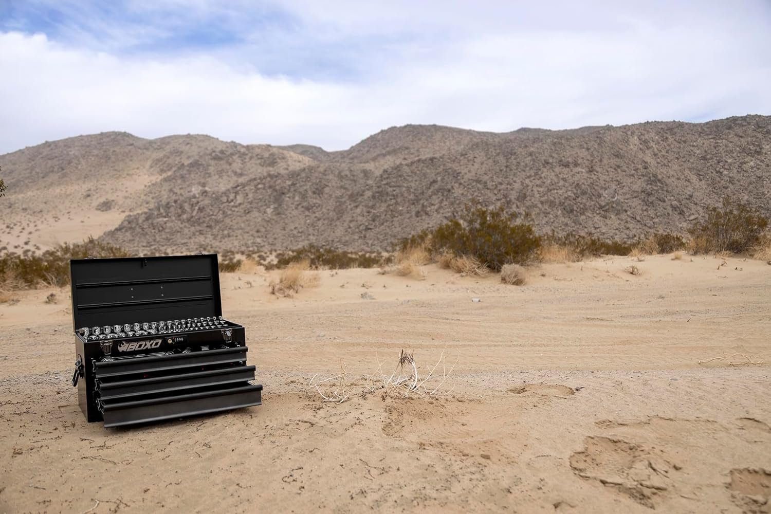 Boxo USA Hand Carry Tool Box 3-Drawer Heavy Duty Steel Toolbox with Lock System (White)