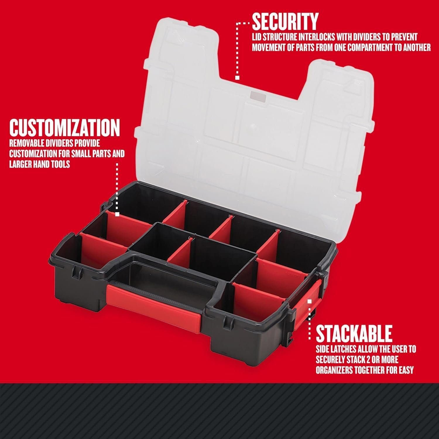 CRAFTSMAN Small Storage Organizer, 10 Compartment, Plastic (CMST14021) CRAFTSMAN Small Storage Organizer, 10 Compartment, Plastic (CMST14021)