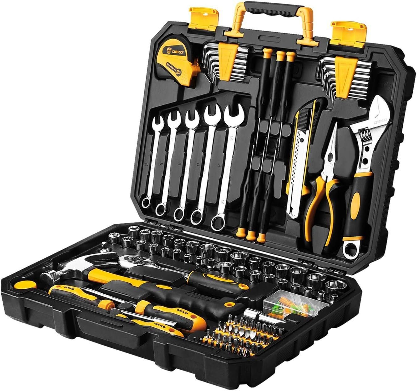 DEKOPRO 158 Piece Tool Set-General Household Hand Tool Kit,Auto Repair Tool Set, with Plastic Toolbox Storage Case DEKOPRO 158 Piece Tool Set-General Household Hand Tool Kit,Auto Repair Tool Set, with Plastic Toolbox Storage Case