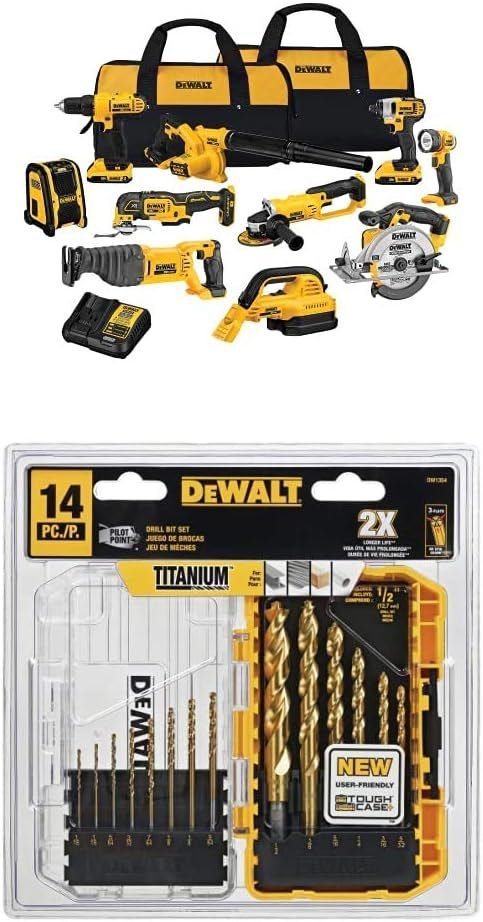 DEWALT 20V MAX Power Tool Combo Kit, 10-Tool Cordless Power Tool Set with 2 Batteries and Charger (DCK1020D2) DEWALT 20V MAX Power Tool Combo Kit, 10-Tool Cordless Power Tool Set with 2 Batteries and Charger (DCK1020D2)