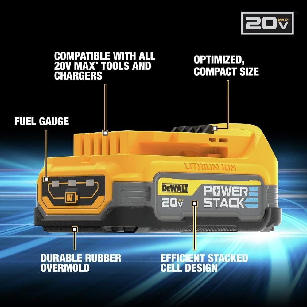 DEWALT 20V MAX* POWERSTACK™ Compact Battery (DCBP034)