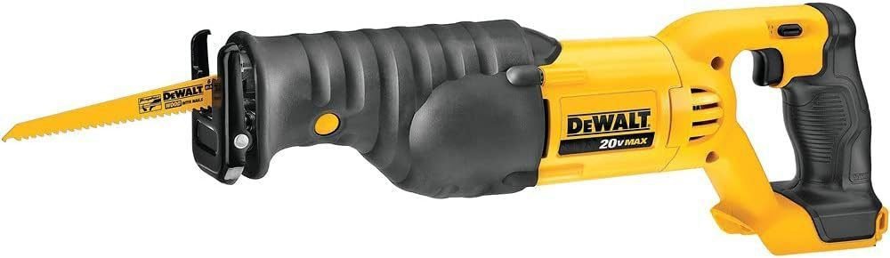 DEWALT 20V MAX Reciprocating Saw, 3,000 Strokes Per Minute, Variable Speed Trigger, Bare Tool Only (DCS380B), Black/Clear DEWALT 20V MAX Reciprocating Saw, 3,000 Strokes Per Minute, Variable Speed Trigger, Bare Tool Only (DCS380B), Black/Clear