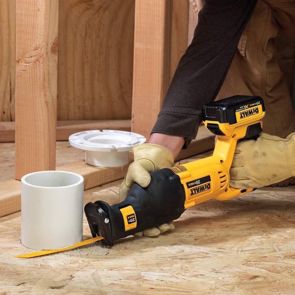 DEWALT 20V MAX Reciprocating Saw, 3,000 Strokes Per Minute, Variable Speed Trigger, Bare Tool Only (DCS380B), Black/Clear DEWALT 20V MAX Reciprocating Saw, 3,000 Strokes Per Minute, Variable Speed Trigger, Bare Tool Only (DCS380B), Black/Clear