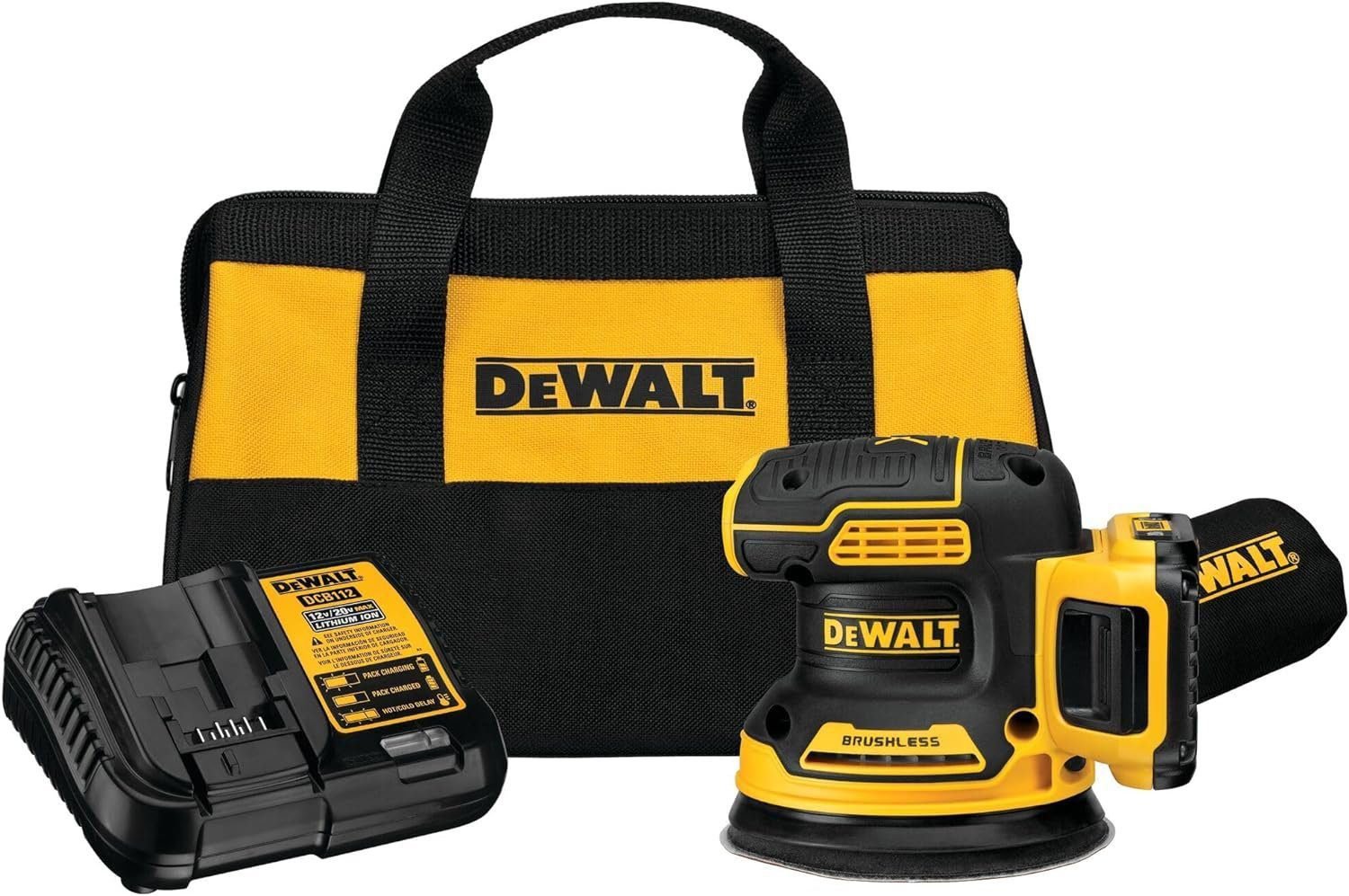 DEWALT 20V MAX Sander, Cordless, 5-Inch, 2.Ah, 8,000-12,000 OPM, Variable Speed Dial, Storage Bag, Battery and Charger Included (DCW210D1) DEWALT 20V MAX Sander, Cordless, 5-Inch, 2.Ah, 8,000-12,000 OPM, Variable Speed Dial, Storage Bag, Battery and Charger Included (DCW210D1)