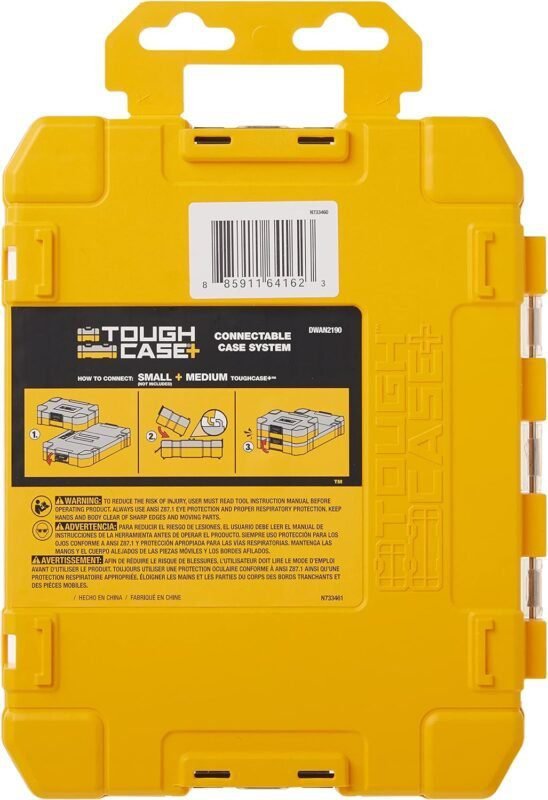 DEWALT TSTAK Tool Box, 8-Compartments, Clear Lid Organizer, Side Latches for Easy Connection, Removable Compartments for Small Tools and Accessories(DWAN2190),Yellow DEWALT TSTAK Tool Box, 8-Compartments, Clear Lid Organizer, Side Latches for Easy Connection, Removable Compartments for Small Tools and Accessories(DWAN2190),Yellow