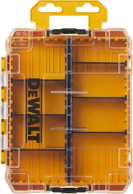 DEWALT TSTAK Tool Box, 8-Compartments, Clear Lid Organizer, Side Latches for Easy Connection, Removable Compartments for Small Tools and Accessories(DWAN2190),Yellow DEWALT TSTAK Tool Box, 8-Compartments, Clear Lid Organizer, Side Latches for Easy Connection, Removable Compartments for Small Tools and Accessories(DWAN2190),Yellow