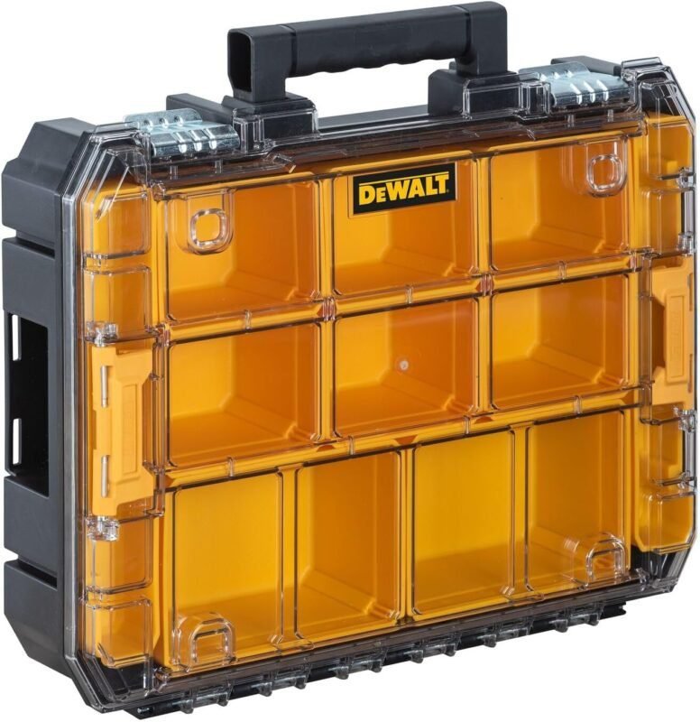 DEWALT TSTAK Tool Organizer, Holds Up To 44 lbs., Clear Lid Organizer, Compartments for Small Tools and Accessories (DWST17805)