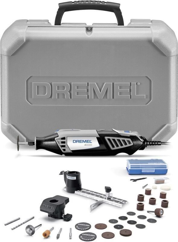 Dremel 4000-2/30 Variable Speed Rotary Tool Kit - Engraver, Polisher, and Sander- Perfect for Cutting, Detail Sanding, Engraving, Wood Carving, and Polishing- 2 Attachments 30 Accessories Dremel 4000-2/30 Variable Speed Rotary Tool Kit - Engraver, Polisher, and Sander- Perfect for Cutting, Detail Sanding, Engraving, Wood Carving, and Polishing- 2 Attachments 30 Accessories