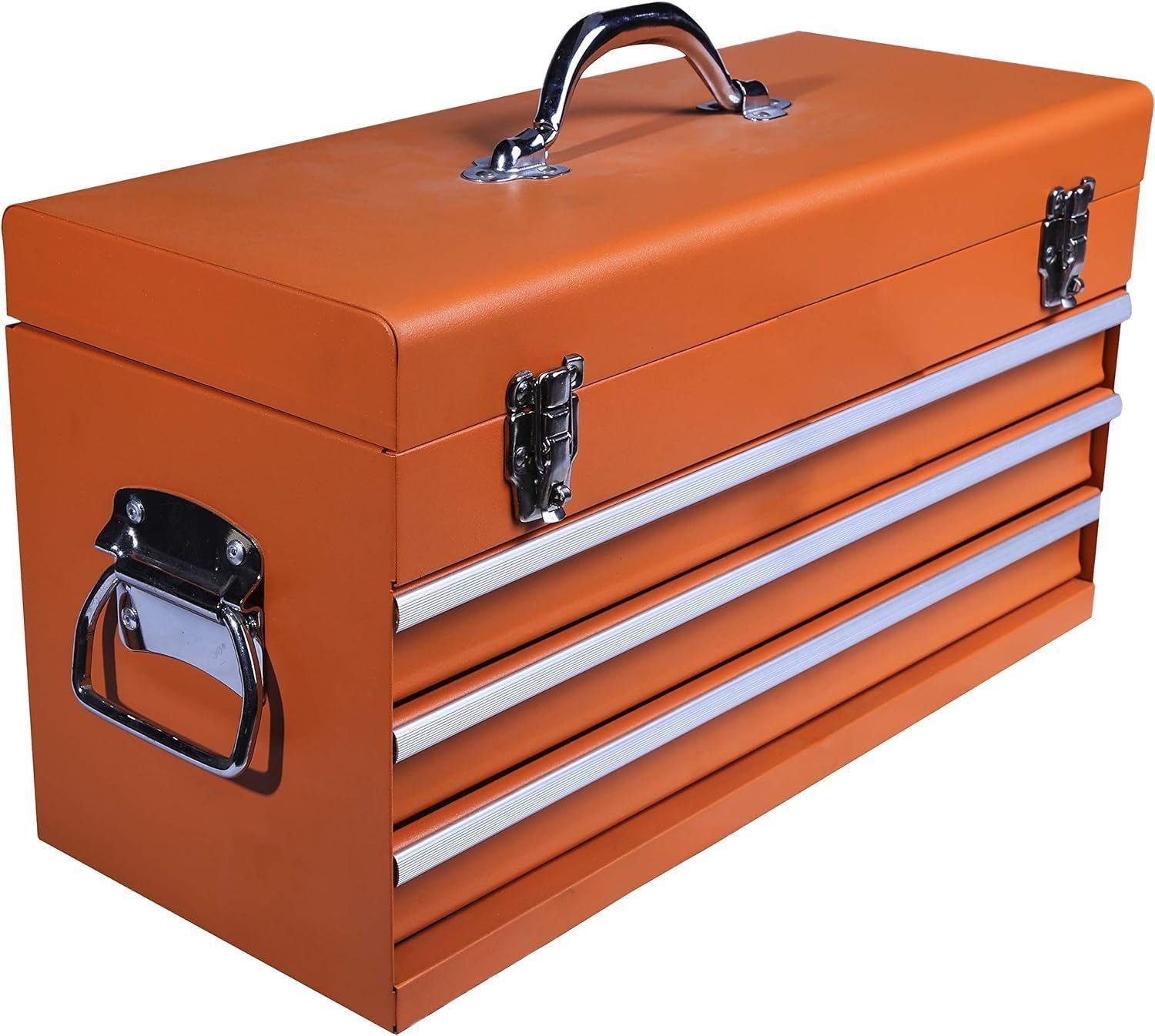 Edward Tools Portable Metal Tool Box with Drawers 20”- Keyed Center Lock for Security - Powder Coated Scratch Resistant Finish - Heavy duty chest latches - Full Extension Drawers Edward Tools Portable Metal Tool Box with Drawers 20”- Keyed Center Lock for Security - Powder Coated Scratch Resistant Finish - Heavy duty chest latches - Full Extension Drawers