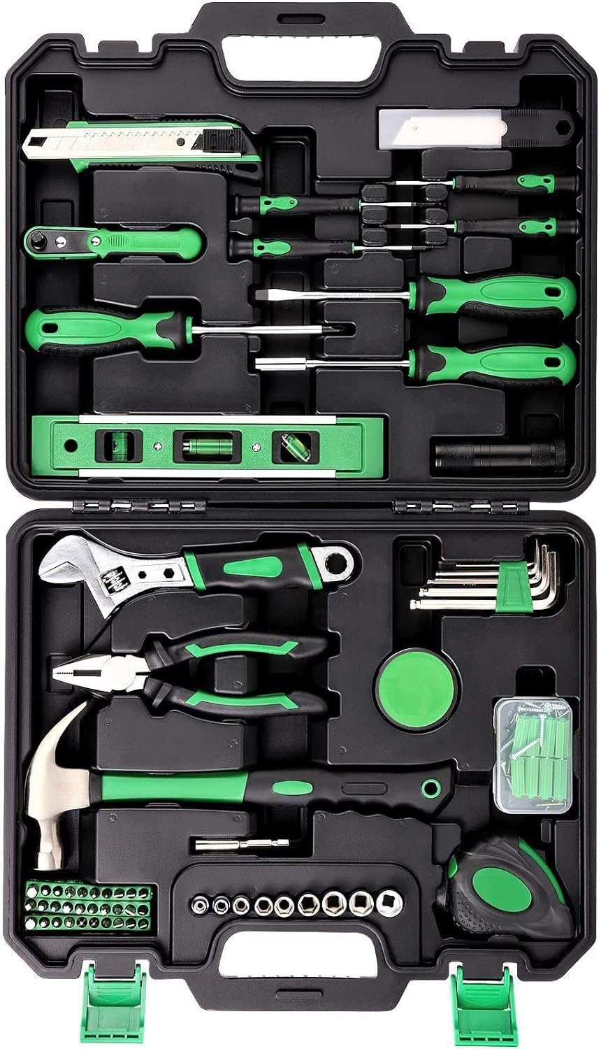 ENGiNDOT 125 Pcs Tool Set, Portable Home Tool Kit, with Plastic Toolbox Storage Case, Household Hand Tools Kit, Used for Daily Maintenance, Home Repair, Essential Tool ENGiNDOT 125 Pcs Tool Set, Portable Home Tool Kit, with Plastic Toolbox Storage Case, Household Hand Tools Kit, Used for Daily Maintenance, Home Repair, Essential Tool