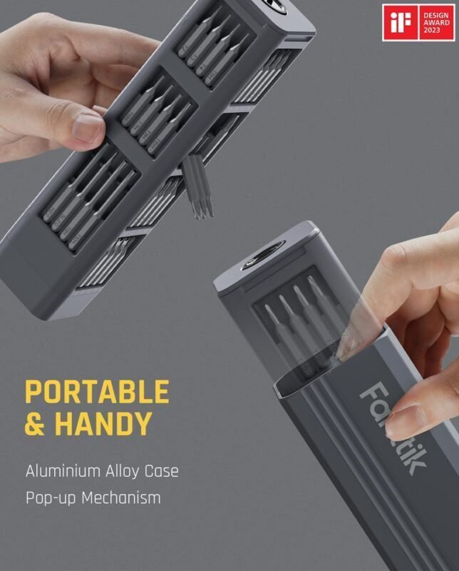 Fanttik E1 Max 3.7V Mini Precision Electric Screwdriver, 50-in-1 Magnetic Bits, 2 Torque Settings, Pop-Up Magnetic Case, 5/32Hex, Repair Tool Set for Phone Camera Laptop Watch Fanttik E1 Max 3.7V Mini Precision Electric Screwdriver, 50-in-1 Magnetic Bits, 2 Torque Settings, Pop-Up Magnetic Case, 5/32Hex, Repair Tool Set for Phone Camera Laptop Watch