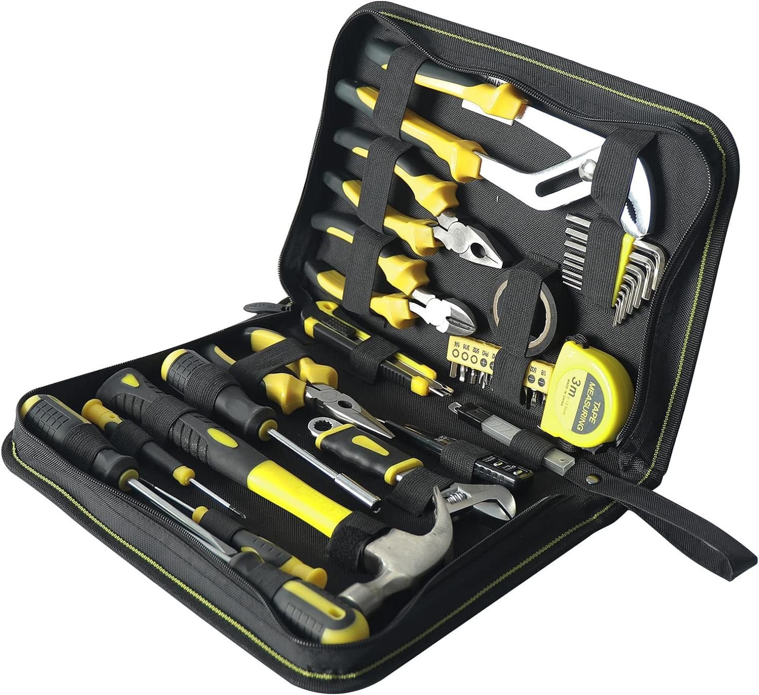 FASITE Tool Set, 44-Piece Household Hand Basic DIY Repair Tool Kit, with Easy Carrying Tool Bag For Home Maintenance