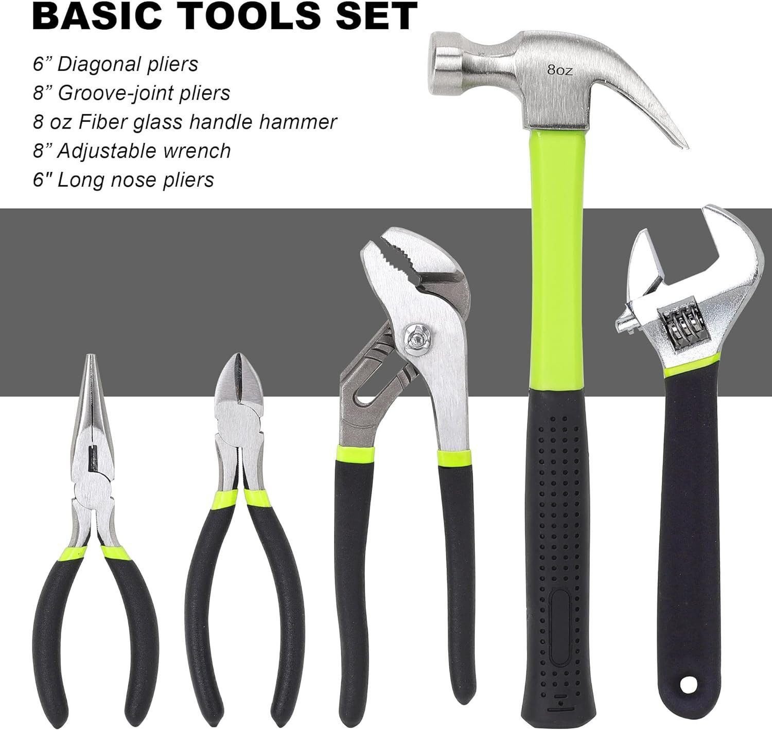 FASTPRO 215-Piece Home Repairing Tool Set with 12-Inch Wide Mouth Open Storage Bag,Household Hand Tool Kit,Red FASTPRO 215-Piece Home Repairing Tool Set with 12-Inch Wide Mouth Open Storage Bag,Household Hand Tool Kit,Red