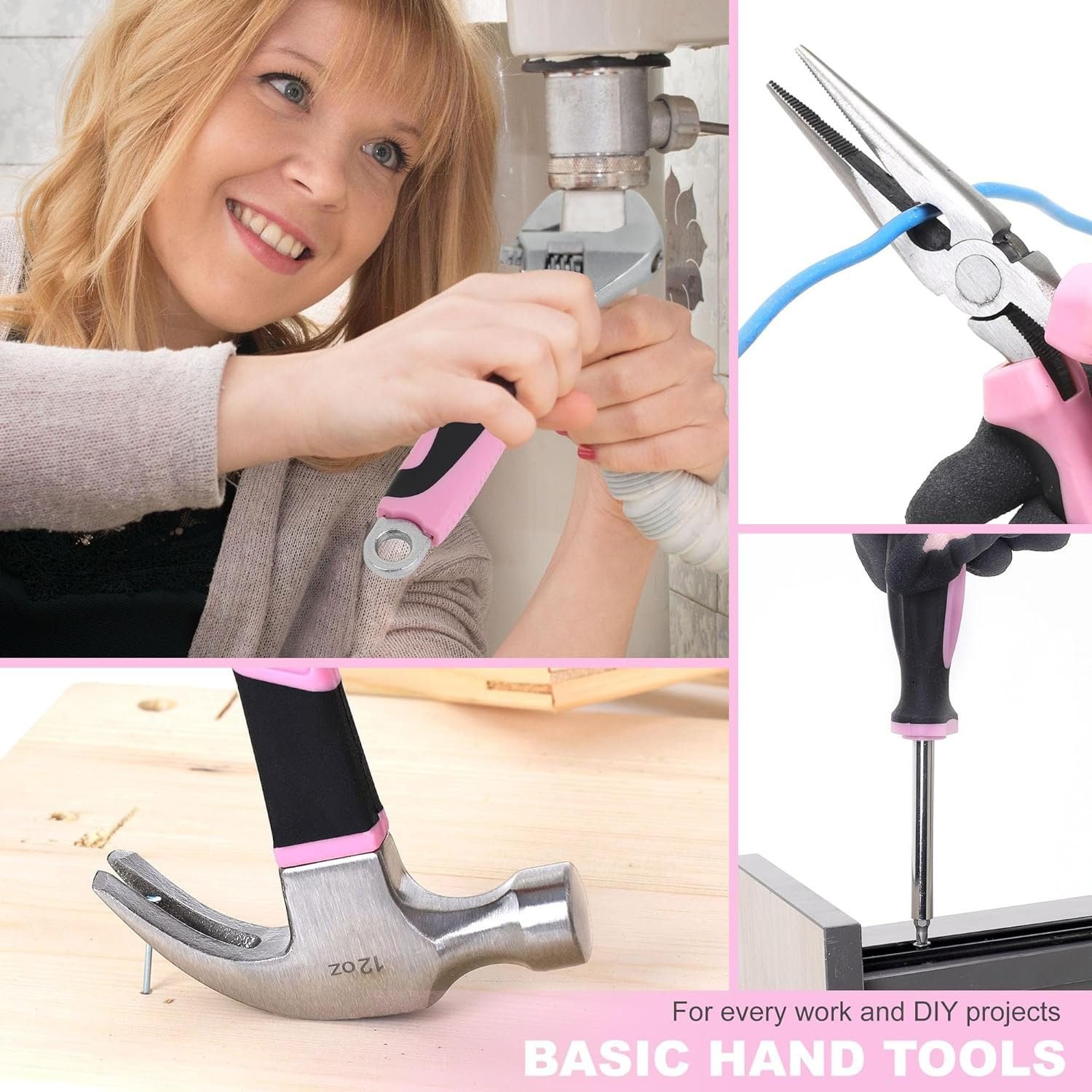 FASTPRO 267-Piece Home Tool Set, Household Repairing Tool Kit with 13-Inch Wide Mouth Open Tool Bag, Mechanics Hand Tool Kit for DIY, Home Maintenance, Green