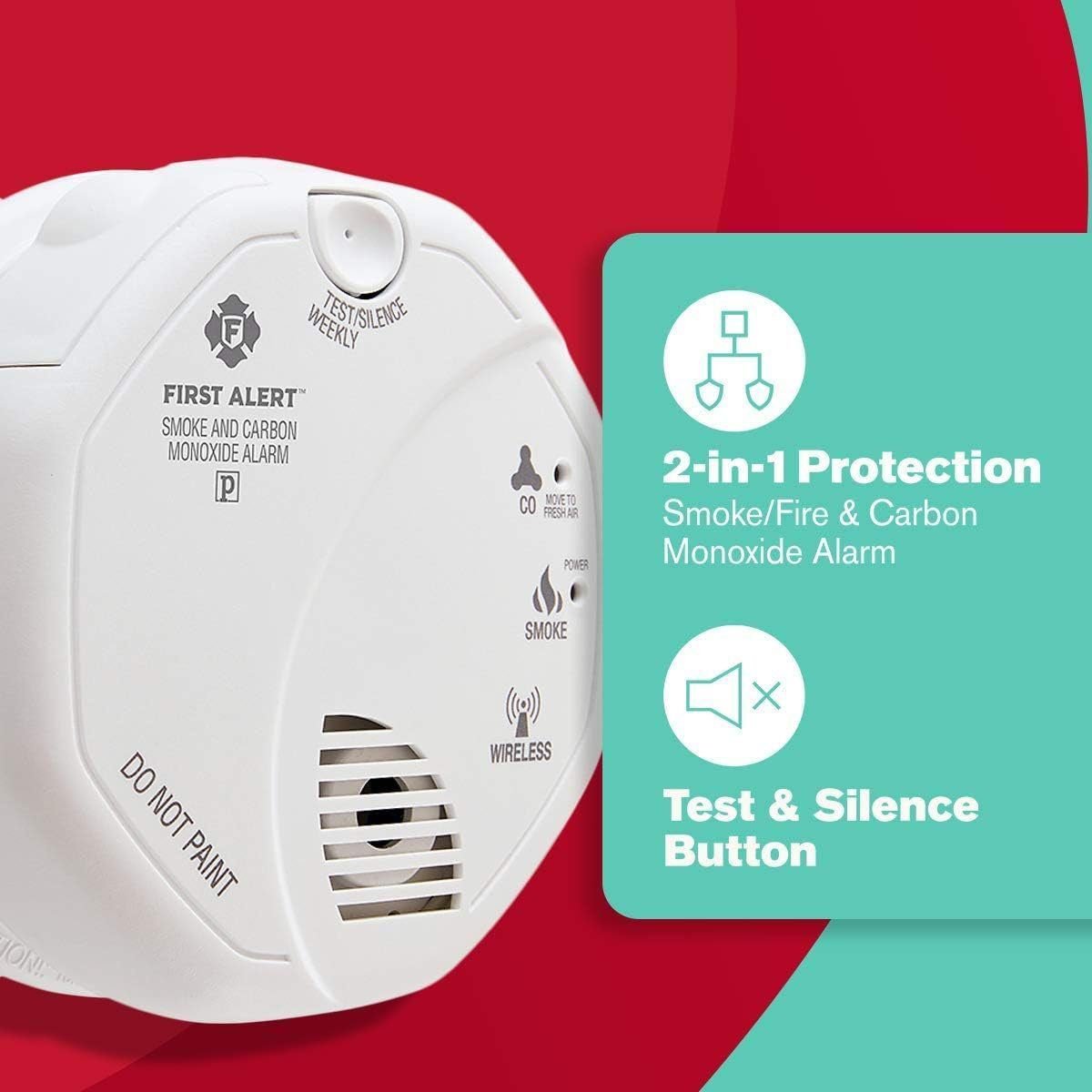 First Alert Battery Powered SCO500B Wireless Interconnected Photoelectric Smoke and Carbon Monoxide Combo Alarm with Voice and Location First Alert Battery Powered SCO500B Wireless Interconnected Photoelectric Smoke and Carbon Monoxide Combo Alarm with Voice and Location