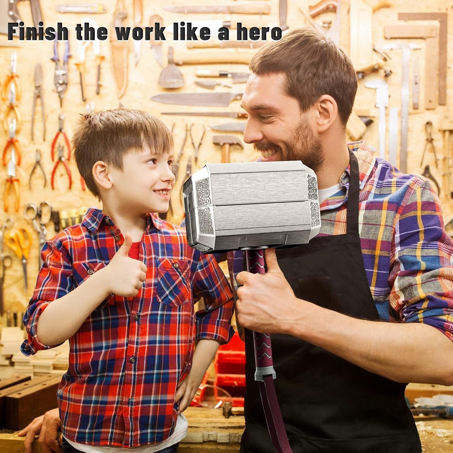 Hammer Tool Kit,Home Repair Tool Set Multifunctional Thors Hammer Tool Box, DIY Thermoplastic Elastomer Hand Tool Novelty Marvel Holiday Gift Hammer Tool Kit,Home Repair Tool Set Multifunctional Thors Hammer Tool Box, DIY Thermoplastic Elastomer Hand Tool Novelty Marvel Holiday Gift