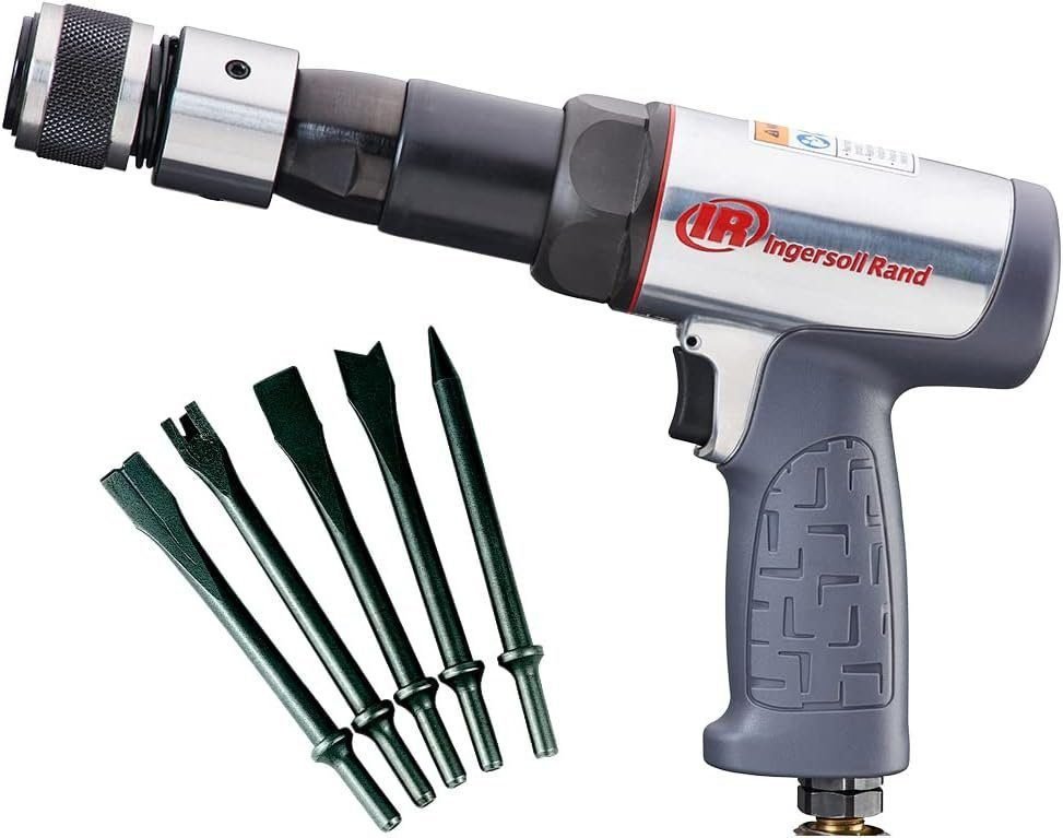 Ingersoll Rand 119MAXK Long Barrel Air Hammer Kit – 5 PC Chisel Set, Lightweight, Quiet, Compact, Powerful, Gray Ingersoll Rand 119MAXK Long Barrel Air Hammer Kit – 5 PC Chisel Set, Lightweight, Quiet, Compact, Powerful, Gray