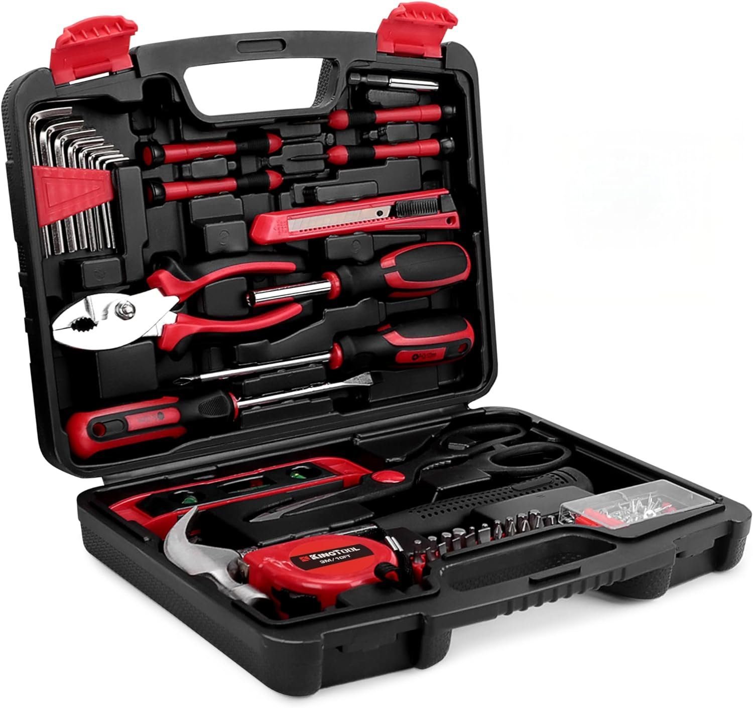 KingTool Home Repair Tool Kit - 149 Pieces Basic Home Repair Tool Set, General Mechanic Tool Set, General Household Tool Kit with Plastic Toolbox, Perfect for Homeowner, Office  College Repairs