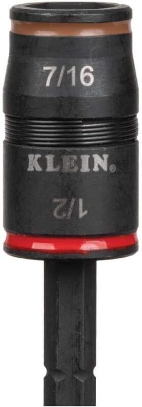 Klein Tools 32907 Impact Driver, 7-in-1 Impact Flip Socket Set, 6 Hex Driver Sizes plus a 1/4-Inch Bit Holder