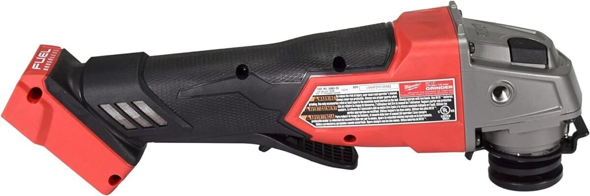 Milwaukee 2880-20 M18 FUEL Brushless Lithium-Ion 4-1/2 in. / 5 in. Cordless Small Angle Grinder with No-Lock Paddle Switch (Tool Only) Milwaukee 2880-20 M18 FUEL Brushless Lithium-Ion 4-1/2 in. / 5 in. Cordless Small Angle Grinder with No-Lock Paddle Switch (Tool Only)