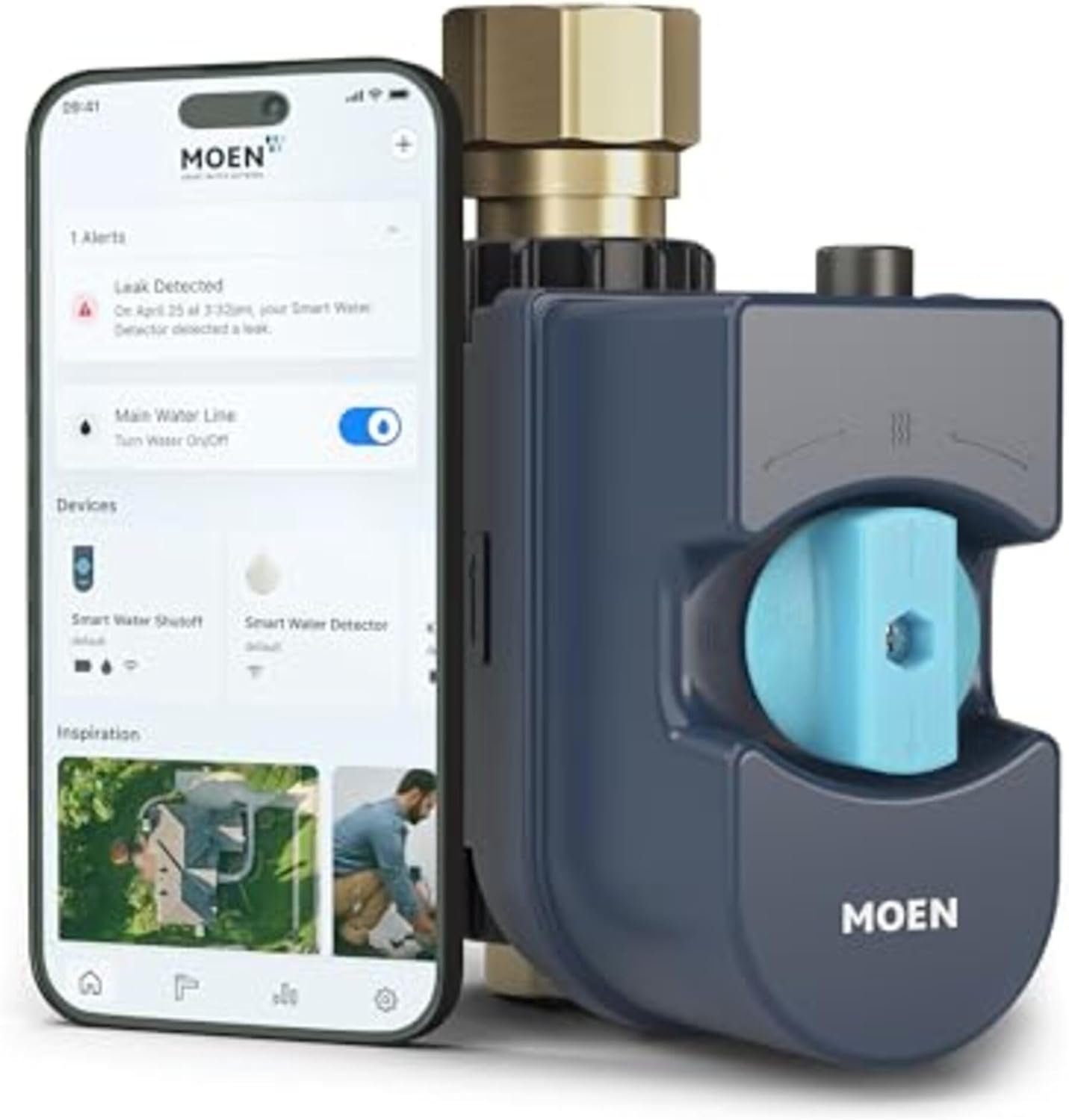 Moen Flo Smart Water Monitor and Automatic Shutoff Sensor, Wi-Fi Connected Water Leak Detector for 1-Inch Diameter Pipe, 900-006 Moen Flo Smart Water Monitor and Automatic Shutoff Sensor, Wi-Fi Connected Water Leak Detector for 1-Inch Diameter Pipe, 900-006