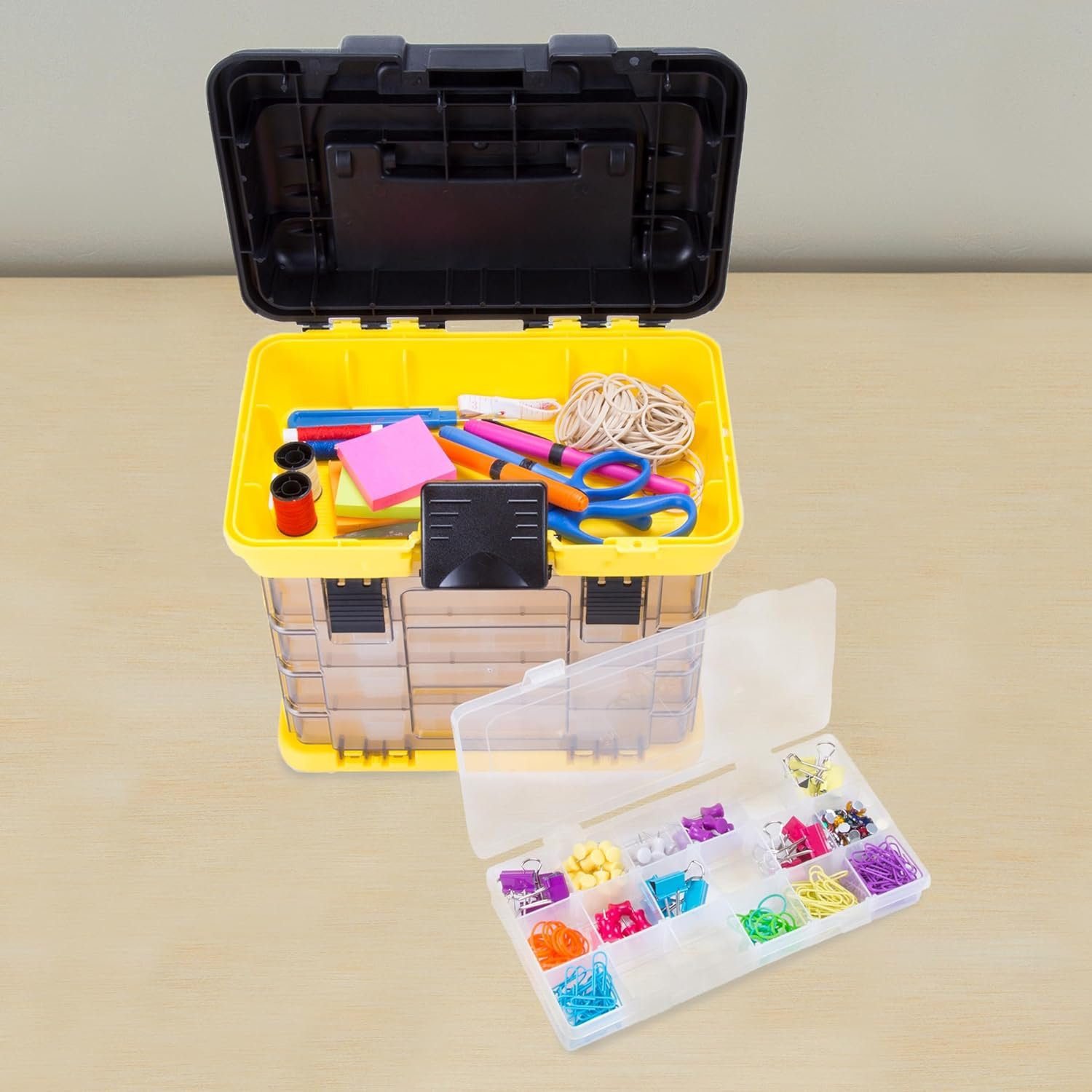 Portable Tool Box - Small Parts Organizer with Drawers and Customizable Compartments for Hardware, Tackle, Beads, or Crafts by Stalwart (Light Blue) Portable Tool Box - Small Parts Organizer with Drawers and Customizable Compartments for Hardware, Tackle, Beads, or Crafts by Stalwart (Light Blue)