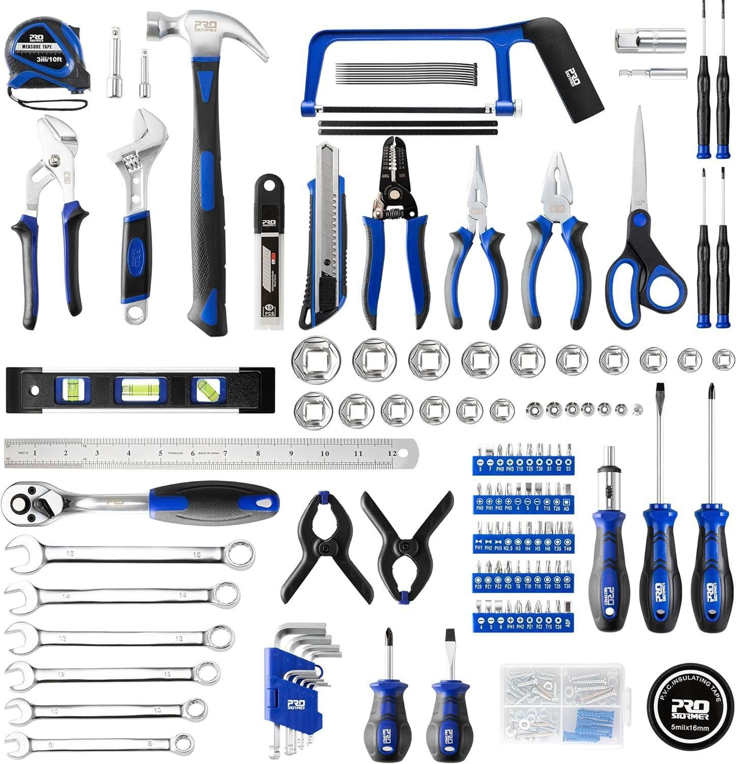Prostormer 259-Piece Tool Set, General Home/Auto Repair Tool Kit with Plastic Storage Toolbox, Complete Household Tool Box with Essential Tools for Men and Women Prostormer 259-Piece Tool Set, General Home/Auto Repair Tool Kit with Plastic Storage Toolbox, Complete Household Tool Box with Essential Tools for Men and Women