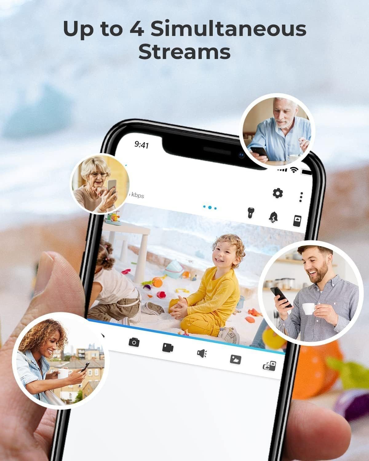 REOLINK 2K Indoor Camera, E1 Plug-in 2.4G WiFi Security Camera Wireless for Baby/Pet Monitor with Phone app, 360 Degree Pet Camera with Person/Pet Detection, Night Vision, 2-Way Audio, Local Storage