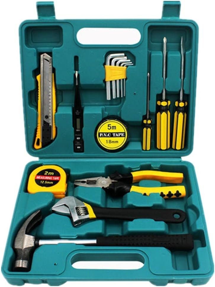 Shiratori Tool Set - General Household Hand Tool Kit with Plastic Toolbox Storage Case
