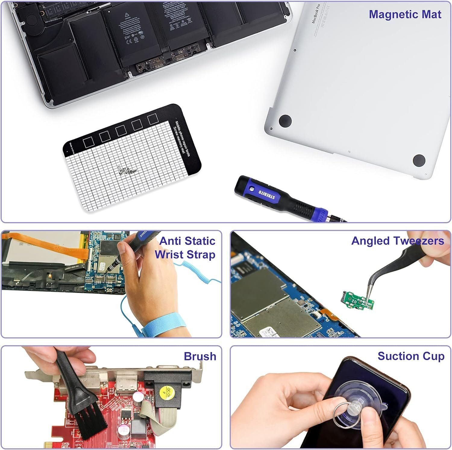 STREBITO Precision Screwdriver Set 191-Piece Multi-Bit Screwdriver 1/4 Inch Nut Driver Home Improvement Tool Electronic Repair Kit for Computer, iPhone, Laptop, PC, Cell Phone, PS4, Xbox, Nintendo STREBITO Precision Screwdriver Set 191-Piece Multi-Bit Screwdriver 1/4 Inch Nut Driver Home Improvement Tool Electronic Repair Kit for Computer, iPhone, Laptop, PC, Cell Phone, PS4, Xbox, Nintendo