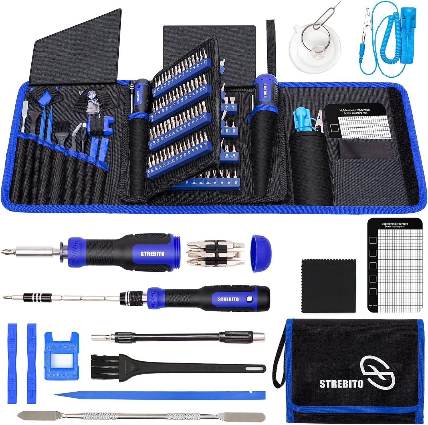 STREBITO Precision Screwdriver Set 191-Piece Multi-Bit Screwdriver 1/4 Inch Nut Driver Home Improvement Tool Electronic Repair Kit for Computer, iPhone, Laptop, PC, Cell Phone, PS4, Xbox, Nintendo STREBITO Precision Screwdriver Set 191-Piece Multi-Bit Screwdriver 1/4 Inch Nut Driver Home Improvement Tool Electronic Repair Kit for Computer, iPhone, Laptop, PC, Cell Phone, PS4, Xbox, Nintendo