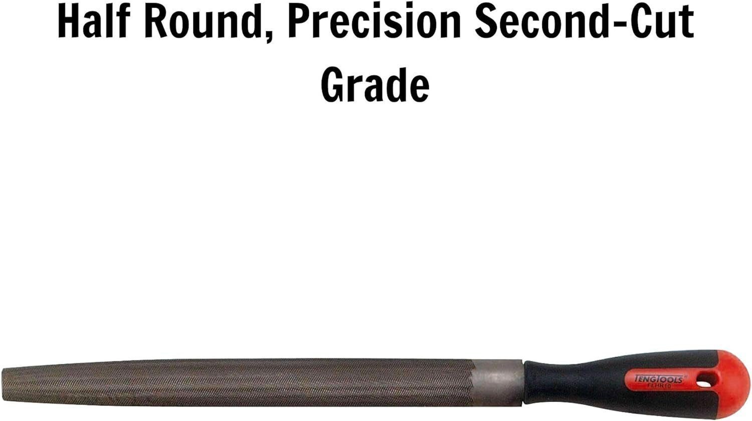 Teng Tools 10 Inch Half Round Type 2nd Cut Hand File With Comfortable Handle - FLHR10, Silver Teng Tools 10 Inch Half Round Type 2nd Cut Hand File With Comfortable Handle - FLHR10, Silver