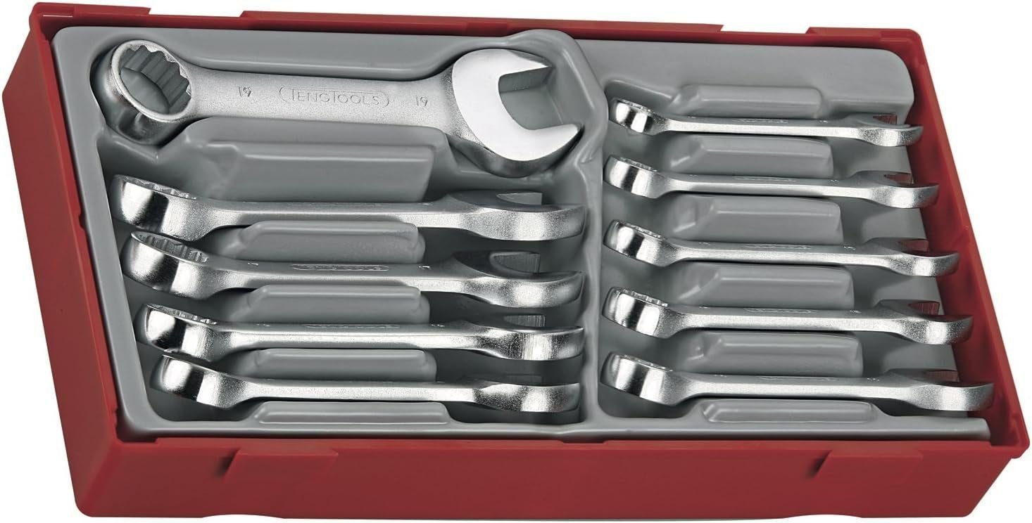 Teng Tools 10 Piece Metric Stubby Combination Wrench Set 10mm - 19mm - TT6010M, Silver Teng Tools 10 Piece Metric Stubby Combination Wrench Set 10mm - 19mm - TT6010M, Silver
