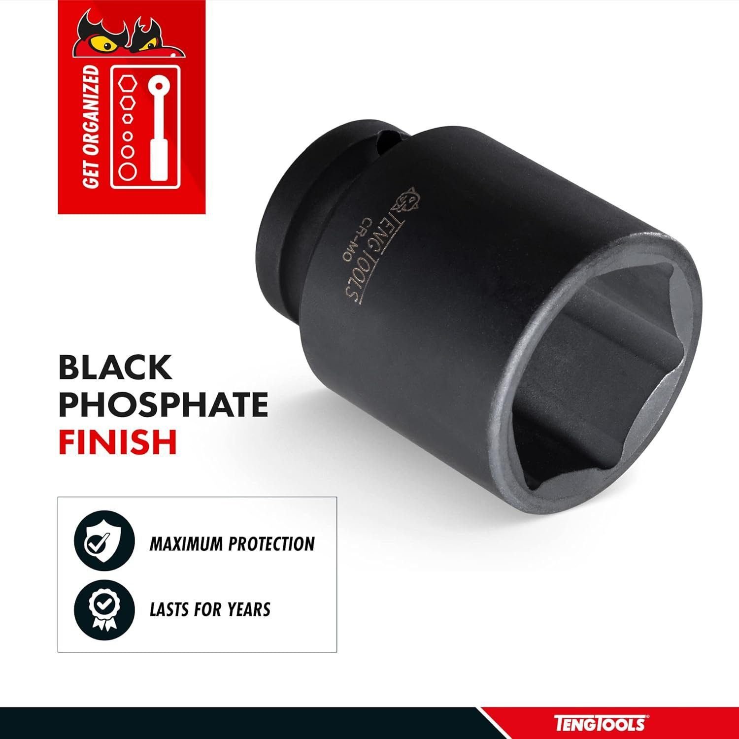 Teng Tools 10MM 1/2 Inch Drive 6 Point Metric Shallow Chrome Molybdenum Impact Socket | Mechanic Tool | Hand Tool - 920510N