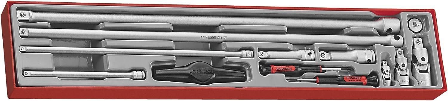 Teng Tools 13 Piece 1/4, 3/8 1/2 Inch Drive Socket Accessories Extension Bar Set - TTXEXT13 Silver Teng Tools 13 Piece 1/4, 3/8 1/2 Inch Drive Socket Accessories Extension Bar Set - TTXEXT13 Silver