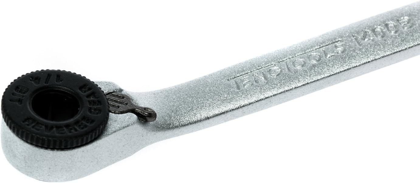 Teng Tools 1/4 Inch Drive Hex Drive Reversible Mini Bits Ratchet -1400B, Silver