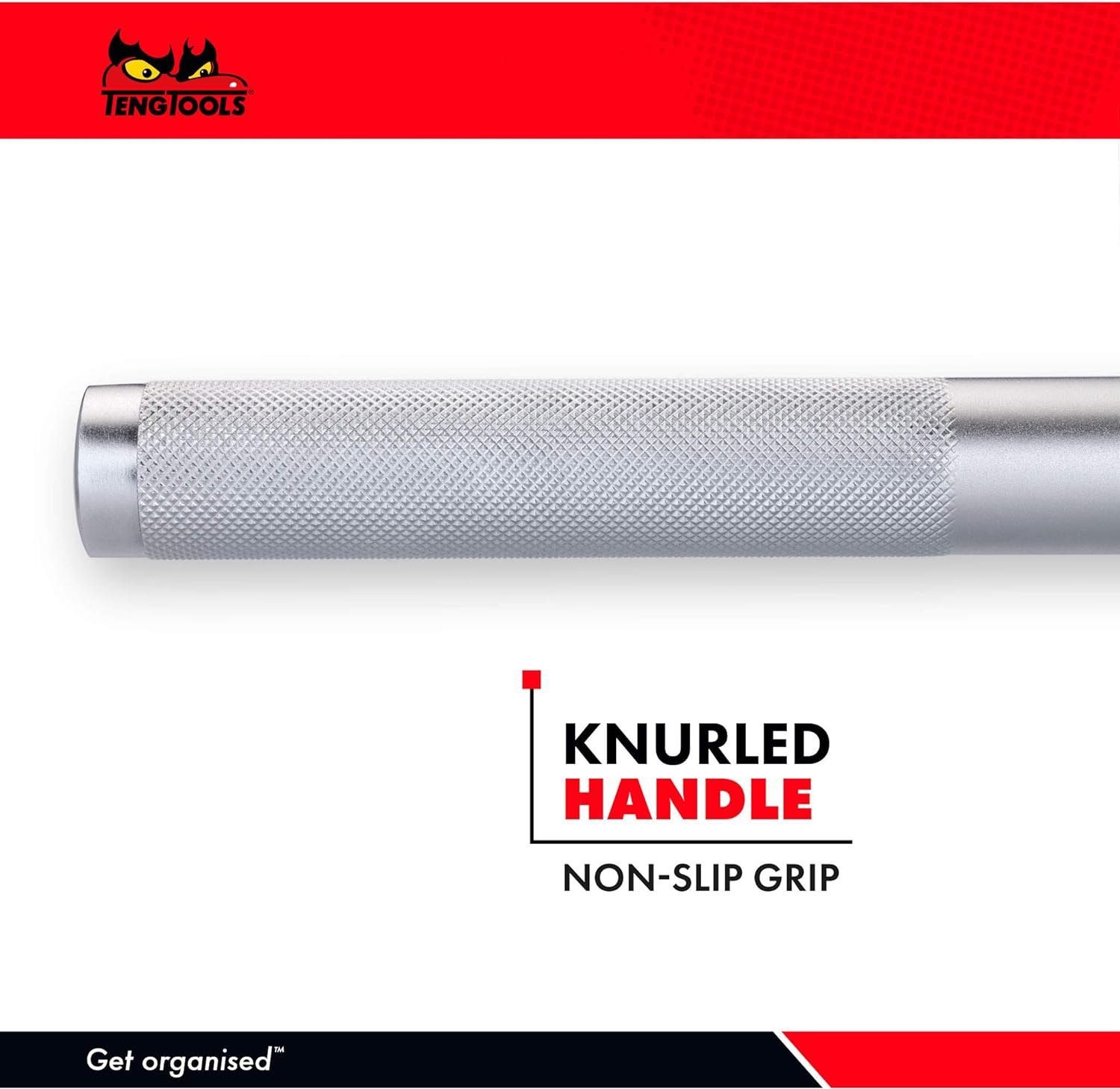 Teng Tools 3/4 Inch Drive 72 Teeth Heavy Duty Reversible Telescoping Extendable Ratchet (21-33 Inch) - M340072E, Silver