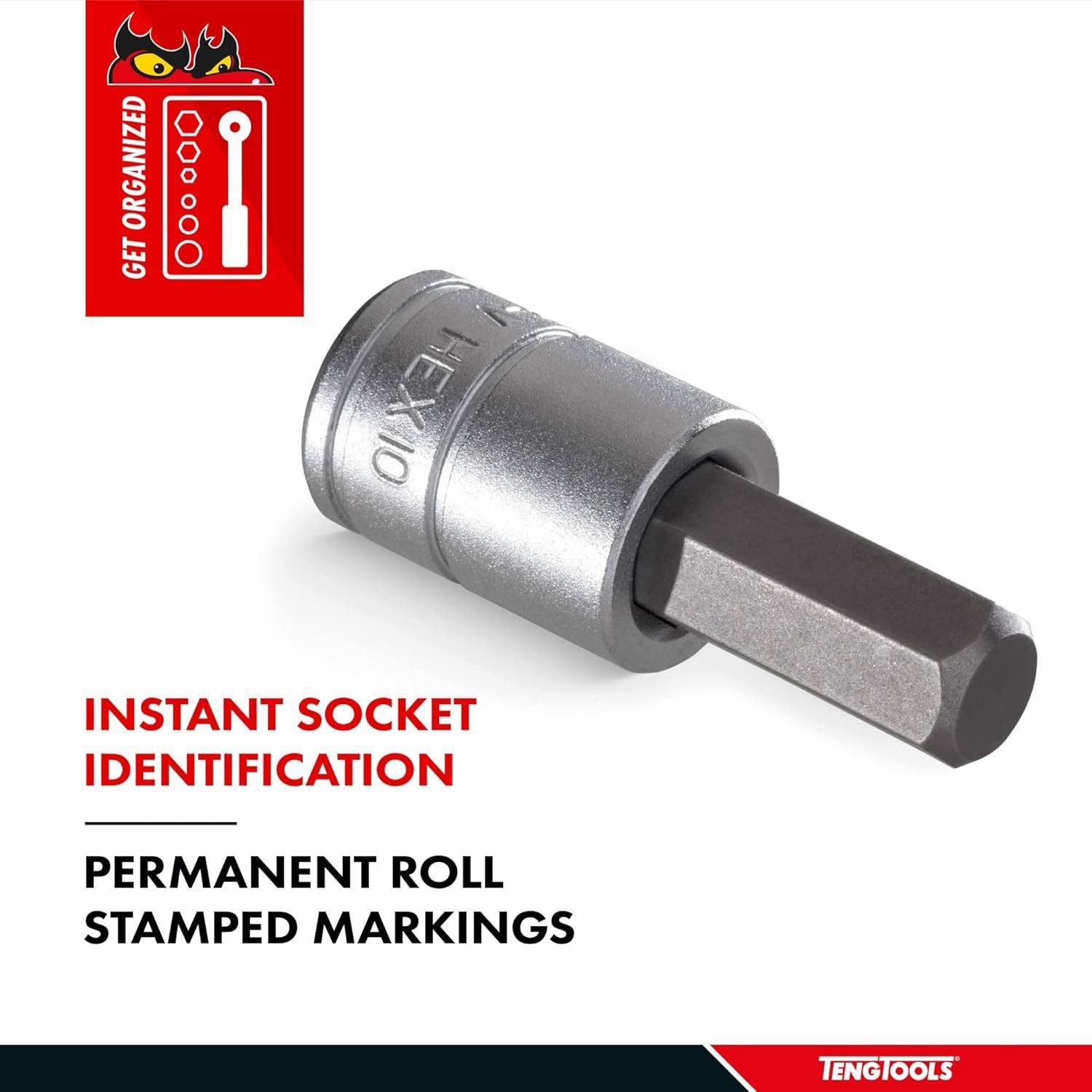 Teng Tools 5/32 Inch SAE 3/8 Inch Drive Hex Chrome Vanadium Socket | Mechanic Tool | Hand Tool - M381105-C Teng Tools 5/32 Inch SAE 3/8 Inch Drive Hex Chrome Vanadium Socket | Mechanic Tool | Hand Tool - M381105-C