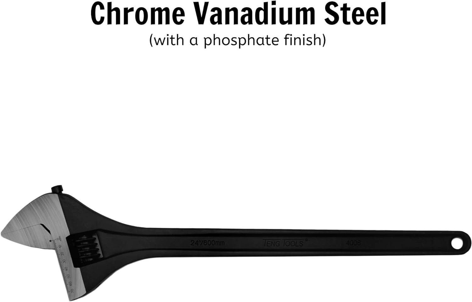 Teng Tools 6 Inch Industrial Adjustable Wrench With Graduated Scale - 4002 Teng Tools 6 Inch Industrial Adjustable Wrench With Graduated Scale - 4002